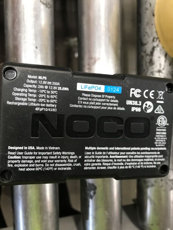 Photo 1 of NOCO Lithium NLP5, Group 5, 250A Lithium LiFePO4 Motorcycle Battery, 12V 2Ah ATV, UTV, Jet Ski, 4 Wheeler, Quad, Riding Lawn Mower, Tractor, Scooter, PWC, Seadoo, Polaris and Generator Battery,Black