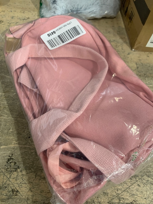 Photo 1 of ABOUME Canvas Tote Bag for Women Small Tote Bag with Zipper Crossbody Bag Shoulder Handbag Work Travel Tote with Compartments (Large, Pink)