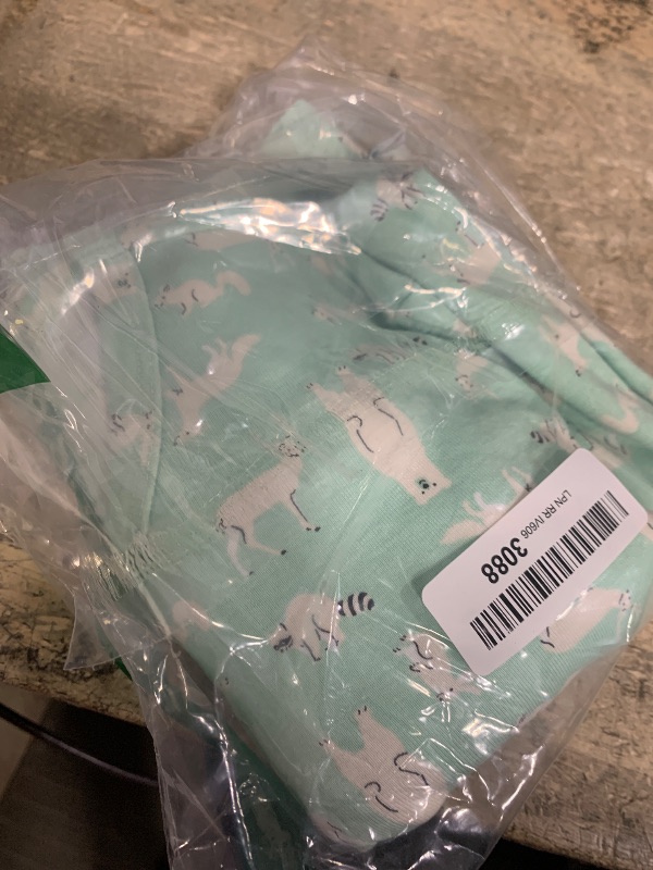 Photo 1 of Amazon Essentials Women's Snug-Fit Cotton Sleepwear Pajama Set (Available in Plus Size), Mint Green Forest Animals, XX-Large