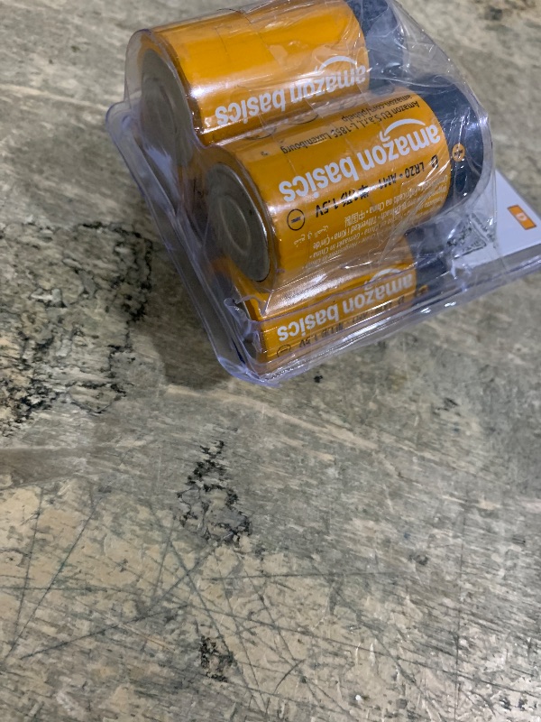 Photo 1 of Amazon Basics 4-Pack D Cell Alkaline Everyday Batteries, 1.5 Volt, 5-Year Shelf Life