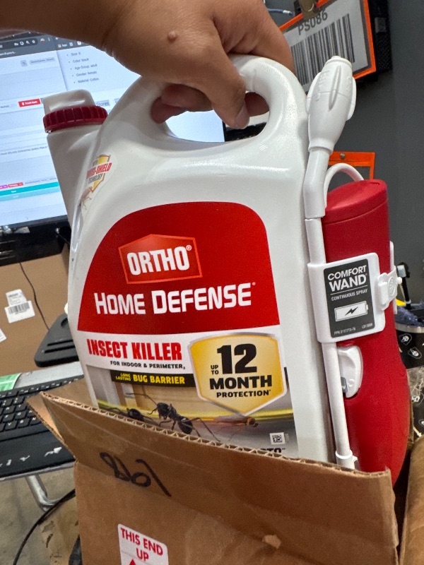 Photo 1 of *ONLY 1* Ortho Home Defense Insect Killer for Indoor & Perimeter2: With Comfort Wand, Kills Ants, Cockroaches, Spiders, Fleas & Ticks, Odor Free, 1.1 gal., Pack of 4