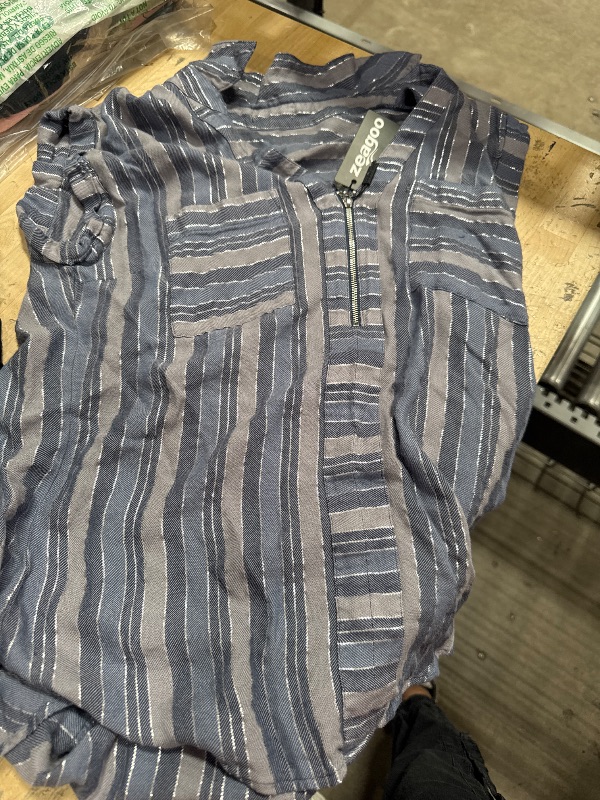 Photo 1 of *UNKNOWN SIZE* ZEAGOO BLUE STRIPED SHIRT 