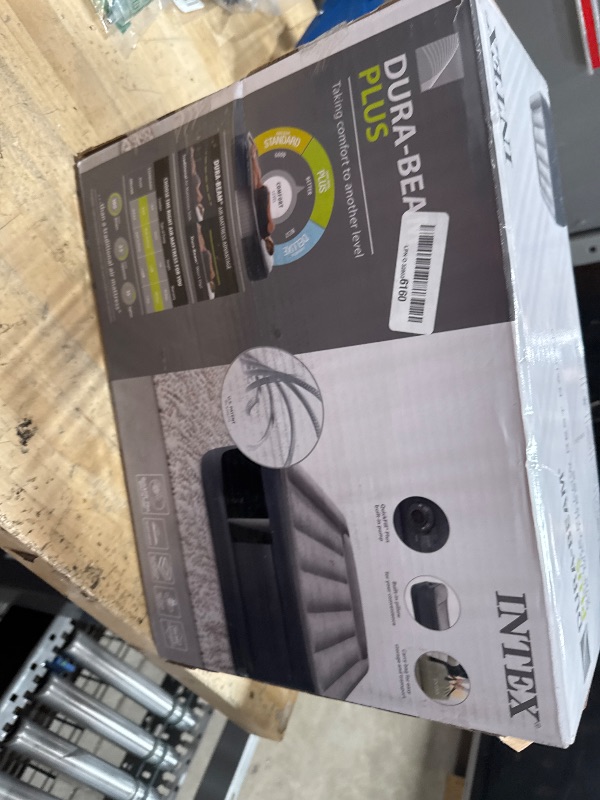 Photo 1 of *UNABLE TO TEST* Intex 64131ED Dura-Beam Plus Deluxe Pillow Rest Air Mattress: Fiber-Tech – Twin Size – Built-in Electric Pump – 16.5in Bed Height – 300lb Weight Capacity