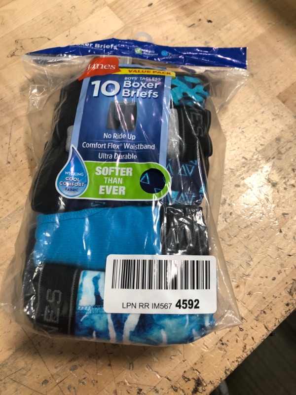 Photo 1 of Hanes Boys' and Toddler Underwear, Comfort Flex and ComfortSoft Boxer Briefs, Multiple Packs Available, Solids/Prints Assorted-12-14, large