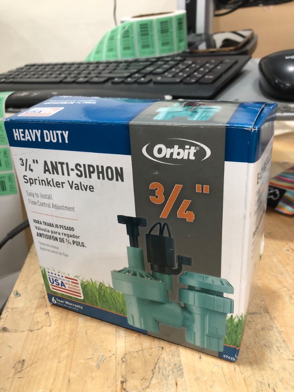 Photo 1 of 1-Pack Orbit 57623 3/4" FPT 100 Series Anti-Siphon Automatic Sprinkler Valve with Flow Control