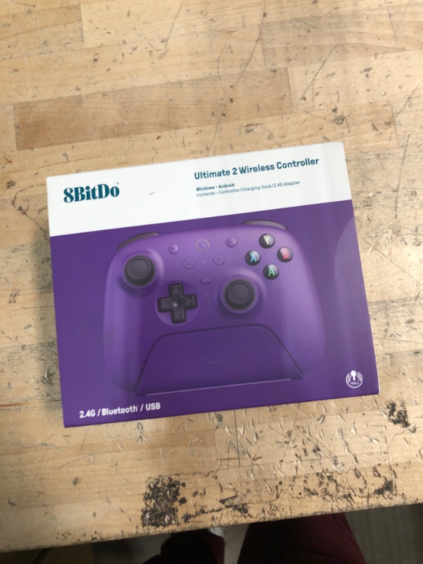 Photo 1 of 8BitDo Ultimate 2 Wireless Controller for Windows & Android, Gaming Controller with TMR Joysticks, Switchable Hall Effect/Tactile Triggers, RGB Fire Ring, 8Speed Wireless Tech, Purple