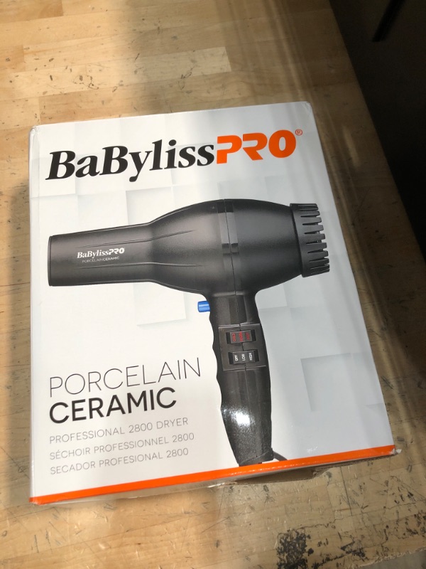 Photo 1 of BaBylissPRO Porcelain Ceramic 2800 Dryer, Black