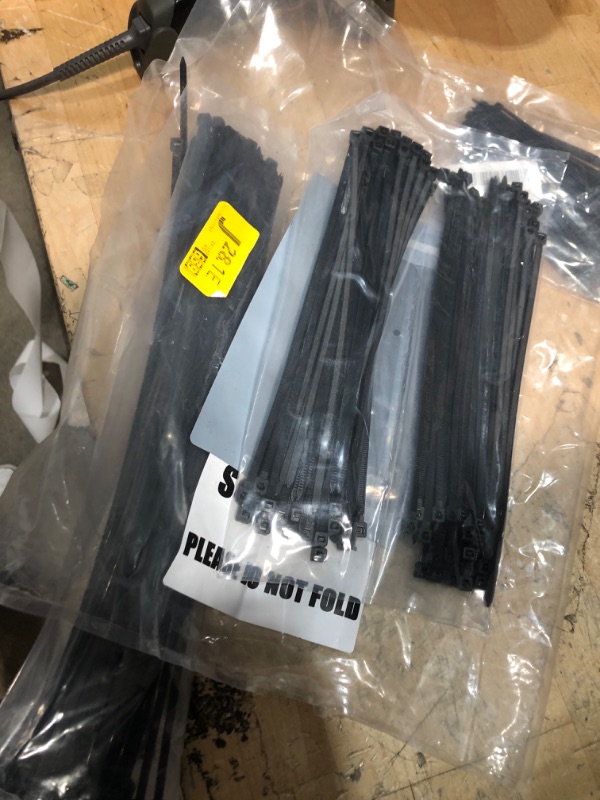 Photo 1 of *MISSING SOME* Zip Ties Assorted Sizes(4”+6”+8”+12”), 400 Pack, Black Cable Ties, UV Resistant Wire Ties by ANOSON