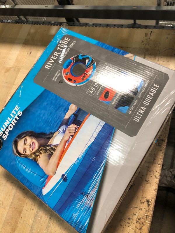Photo 1 of *UNABLE TO TEST/ UNKNOWN OF ANY HOLES/DAMAGES* 2025 New & Upgraded Sunlite Sports Heavy Duty River Tube Inflatable, Premium Water Float to Lounge Above Lake and River, Outdoor Water Raft Sport Fun, Recreational 