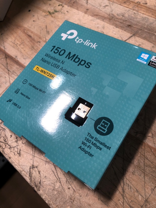 Photo 1 of TP-Link USB WiFi Adapter for PC(TL-WN725N), N150 Wireless Network Adapter for Desktop - Nano Size WiFi Dongle for Windows 11/10/7/8/8.1/XP/ Mac OS 10.9-10.15 Linux Kernel 2.6.18-4.4.3, 2.4GHz Only