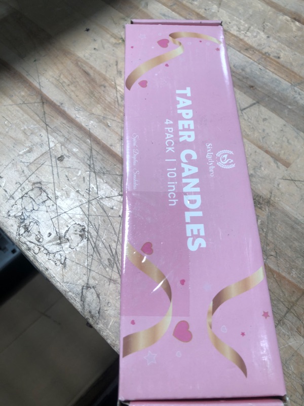 Photo 1 of 10 Inch Gradient-Pink Taper Candles, 4 Packs Unscented Candlesticks for Dinner, Wedding, Valentine’s Day and Home Decoration, Dripless and Smokeless, 8-10 Hours Burn