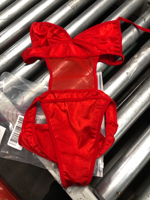 Photo 1 of ***Missing parts ***Missing shoulder shrug part.***
Avidlove Valentines Outfits for Women Rave Bodysuit Red Halter Teddy Lingerie Bodysuit Set