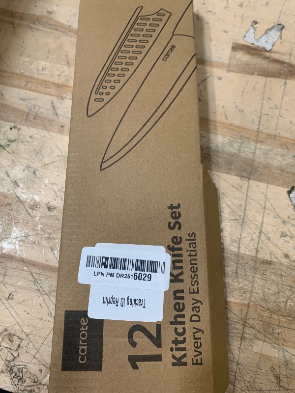 Photo 1 of CAROTE 12PCS Knife Set, Kitchen Knife Set with Safe Guards, Stainless Steel Knife Set with Ceramic Coating, Rustproof, Black