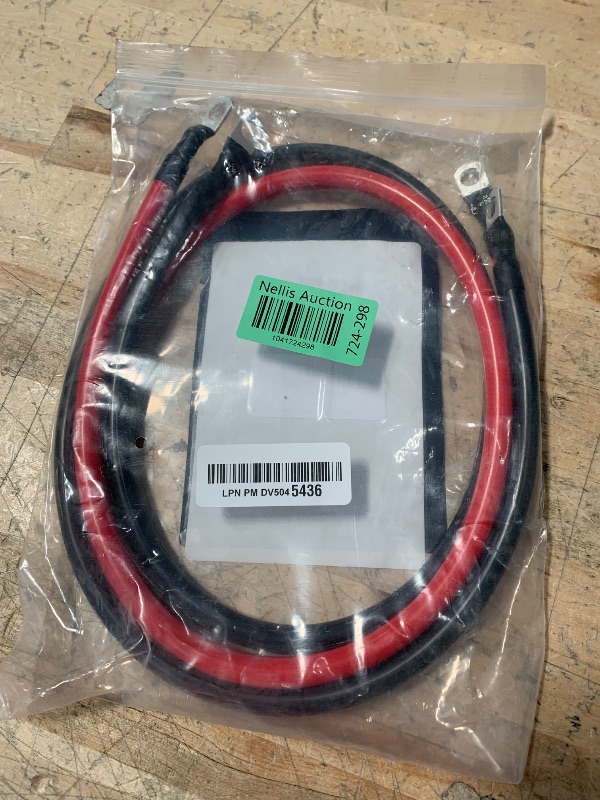 Photo 1 of 4 AWG Battery Cable 4AWG Gauge Pure Copper Battery Inverter Cables with 3/8 in Lugs Both Ends Power Inverter Wire Set for Automotive Solar Marine Boat RV Car Motorcycle Red and Black (4FT)