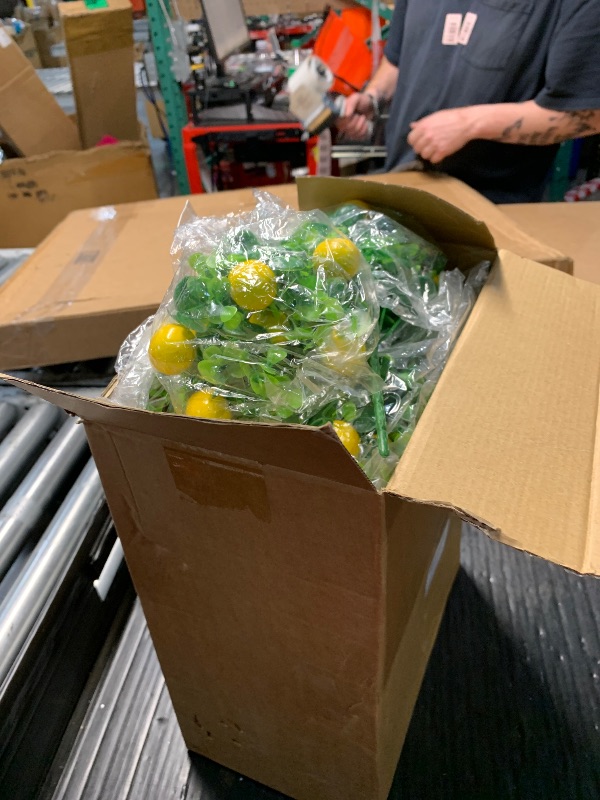 Photo 1 of (PARTIAL SET) Tigeen 24 Pack Lemon for Decoration Fake Lemon Branches Artificial Vivid Yellow Faux Lemons Tables Centerpiece for Kitchen Stem Fruits for Home Spring Summer Decor