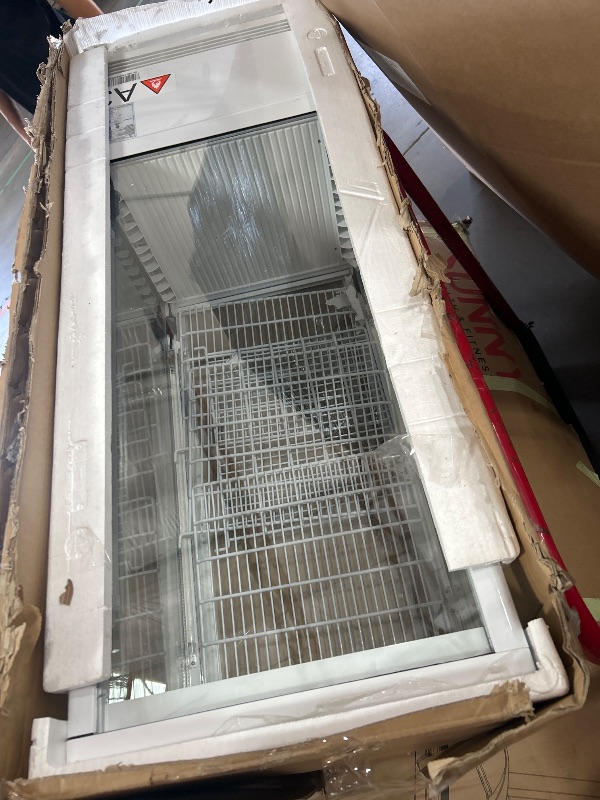 Photo 1 of *** PARTS ONLY *** Commercial Refrigerator, 3.5 Cu. FT Glass Refrigerator Display Case Countertop with Adjustable Shelves, Interior LED Lighting, Display Fridge for Pastry Cake Restaurant, Auto Defrost, White