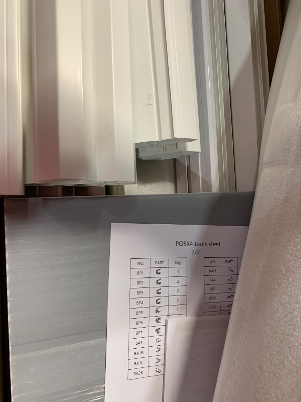 Photo 1 of (Used)(incomplete) DWVO 5x4 FT Outdoor Storage Shed with Reinforced Floor, All-Weather Resin Storage Shed with Lockable Door & Window, Waterproof Plastic