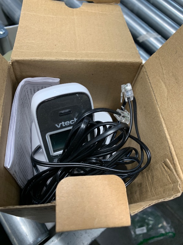 Photo 1 of [New] VTech VG131 DECT 6.0 Cordless Phone - Bluetooth Connection, Blue-White Display, Big Buttons, Full Duplex Speakerphone, Caller ID,Easy Wall Mount, 1000ft Range (White/Grey)
