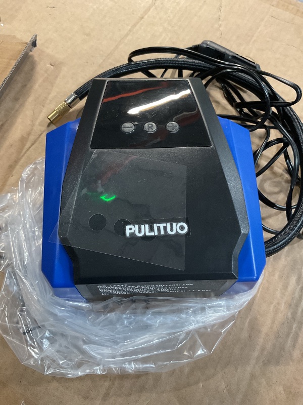 Photo 1 of (See all images)  Portable Air Compressor for Car Tires, 12V DC Tire Inflator with Digital Pressure Gauge, Auto Pump with Emergency LED Light