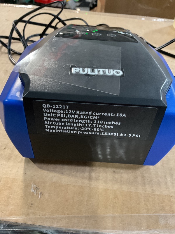 Photo 1 of (See all images)  Portable Air Compressor for Car Tires, 12V DC Tire Inflator with Digital Pressure Gauge, Auto Pump with Emergency LED Light