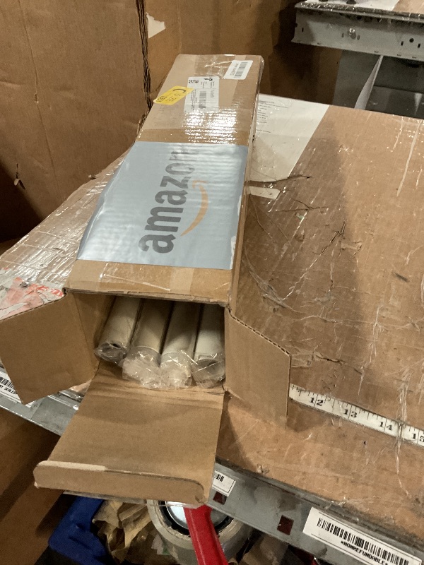 Photo 1 of ***(MAJOR DAMAGE/ SEE NOTES)***Curtain Rods 36 to 88 inches (3-7.3 ft), 1 Inch Diameter Adjustable Heavy Duty Curtain Rods with Decorative Openwork Carved Leaf finials for Home Decorative Curtain Rod Weathered white