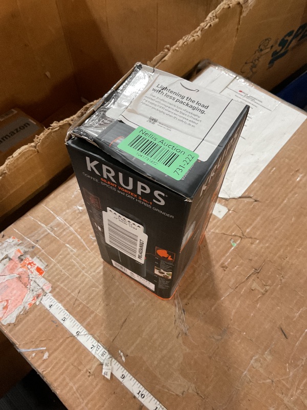 Photo 1 of ***MISSING CUP***

KRUPS Silent Vortex Electric Coffee Grinder: 3 oz Capacity, 5x Quieter, 175W Motor for Coffee Beans, Spices & Herbs - Removable Dishwasher-Safe Bowl, 12-Cup Yield, Black