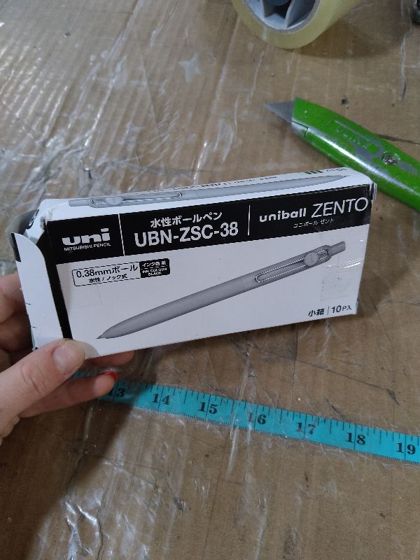 Photo 1 of ???? uniball ZENTO Standard Model Rollerball Pen, Extra Fine 0.38mm, Water-Based Black Ink, Ultra-Smooth with Reduced Friction, Sea, Pack of 10 (UBNZSC38.81)