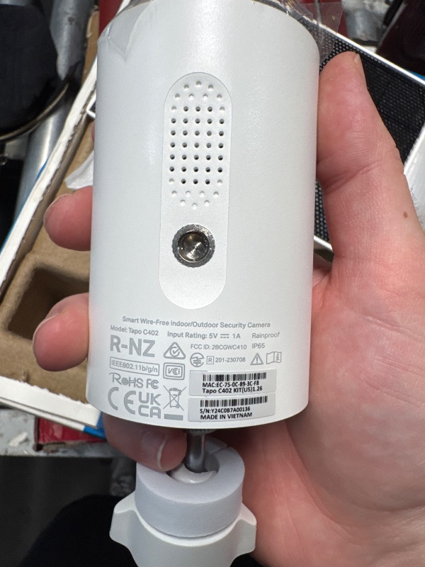 Photo 1 of (USED/FAIR) (UNABLE TO TEST FUNCTIONALITY) TP-Link ???? SolarCam C402 Kit, Outdoor Battery Camera w/Solar Panel Base, Wireless, 1080P, Free Person/Vehicle Detection, SD/Cloud Storage, Color Night Vision, No Hub Needed, Works w/Alexa