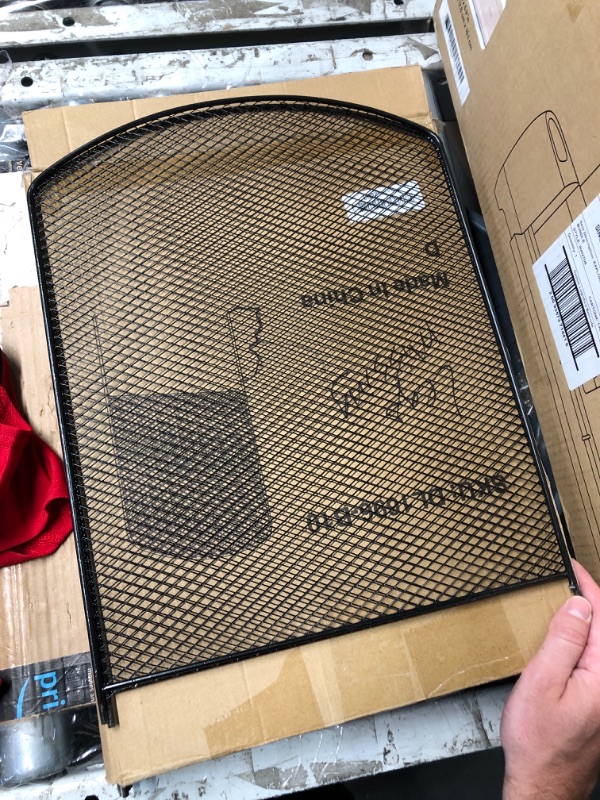 Photo 1 of (MISSING LEGS FOR ALL PANNELS) (PARTIAL SET) OUSHENG Mesh Decorative Garden Fence Fencing, 24in (H) x 10ft (L) Dog Barrier Outdoor for Yard, Rustproof Metal Wire Panels Border Blockers for Small Animal Rabbit, Black Arched