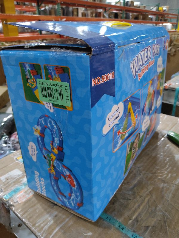 Photo 1 of (Incomplete) VATOS Kids Outdoor Water Table Toys, Water Park Playset 50PCS DIY Table Beach Toy on Backyard, Lawn, Pool Waterway Toy with 2 Boats