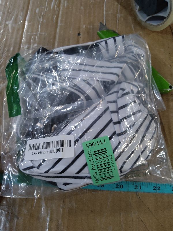 Photo 1 of (BAGGED) (USE/FAIR) (SMALL) Dokotoo High Waisted Swimsuits for Women Push Up Bikinis Adjustable Straps 2025 Cross Front Two Piece Bathing Suit Sexy Summer Tummy Control Beach Wear,White Stripes Small
