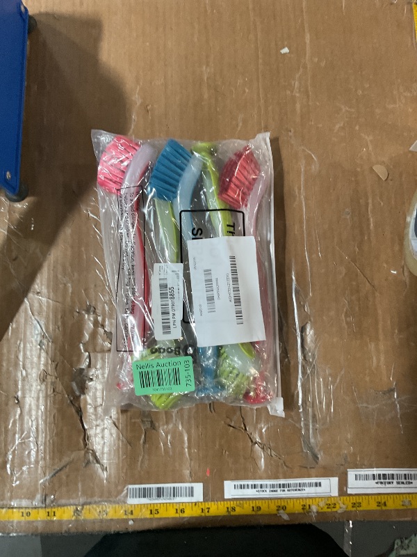 Photo 1 of 5 Pieces Long Dish Brush with Handle Assorted Color Dishwashing Brush with Suction Cup Multipurpose Scrub Cleaning Tool for Kitchen, Toilet, Etc.