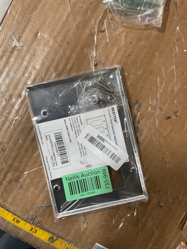 Photo 1 of [2 Pack] BESTTEN 3-Gang Combination Metal Wall Plate with ?hite or Clear Plastic Film, 2-Decorator/1-Blank, Corrosion-Resistant Stainless Steel Outlet and Switch Cover, Brushed Finish