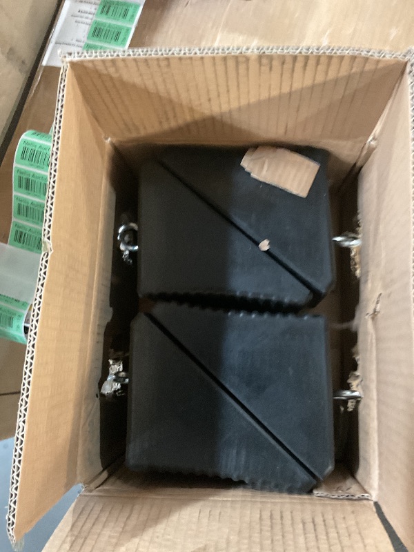 Photo 1 of AFA Tooling - Heavy Duty Rubber Wheel Chocks w/Eyebolt Tie Off Handles - RV Wheel Chock for Front & Back Tires - Quick Grip Ribbed Design - Great for Your Camper, Trailer, RV, Truck, Car, ATV - 4 Pack