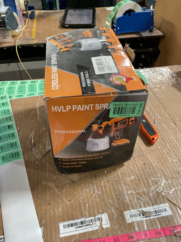 Photo 1 of ** DIRTY **Cordless Paint Sprayer 30000RPM High Speed for Dewalt 20V Battery 1400ml High Capacity Container Spray Paint Gun for for House Furniture Painting Gold(Not Include Battery)