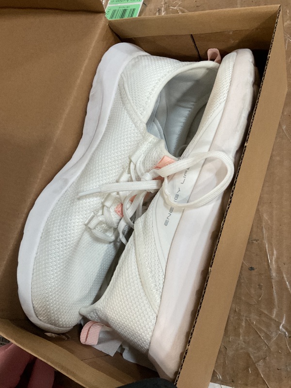 Photo 1 of ALEADER Womens Tennis Shoes Slip On Nurse Shoes for Walking Running Trainning Wokout Sneakers White Peach Size 8 US
