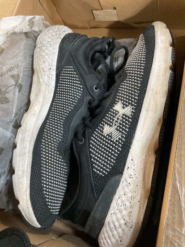 Photo 1 of **DIRTY** Under Armour Men's Charged Escape 4 Knit, (001) Black/Black/White, 9, US
