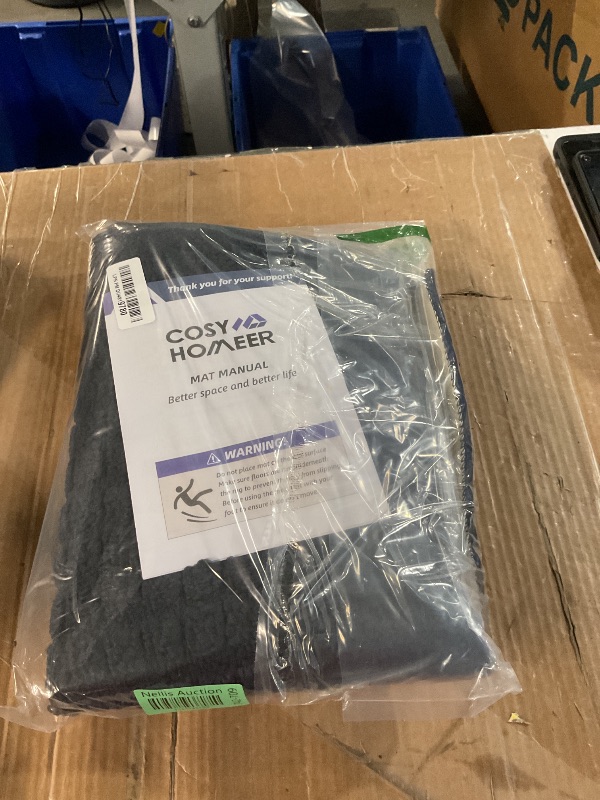 Photo 1 of *ONLY 1* COSY HOMEER 27X18 Inch Anti Fatigue Kitchen Rug Mats are Made of 100% Polypropylene Half Round Rug Cushion Specialized in Anti Slippery and Machine Washable (Navy 2pc)