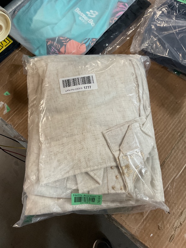 Photo 1 of jinchan Lined Linen Blend Curtains Boho Floral Curtains for Bedroom 84 Inch Length Beige Embroidered Drapes Rod Pocket Farmhouse Flower Drapes for Living Room Window Treatments Set 2 Panels