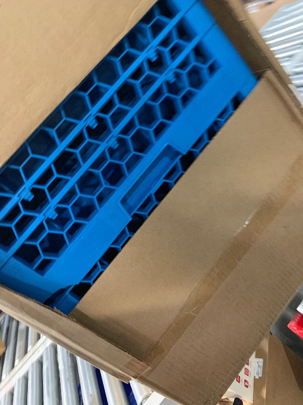 Photo 1 of  damage to some of the crates, see pics**
Carlisle FoodService Products OptiClean Plastic 25-Compartment Divided Glass Rack with Extender, Blue, (Pack of 3)