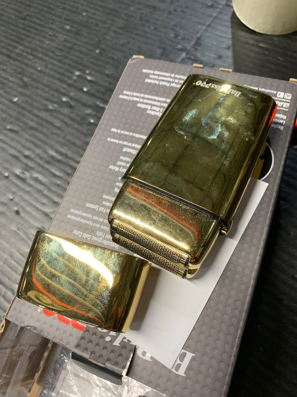 Photo 1 of (missing charger) (parts) (untested) BaBylissPRO Baberology Double Foil Shaver FXFS2G GOLDFX Professional Electric Shaver