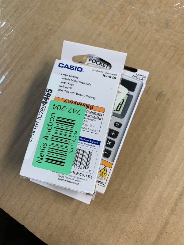 Photo 1 of  4 PACK Casio HS-8VA Mini 6-Function Calculator | Large 8-Digit LCD Display | Solar Powered with Battery Backup | Standard Function | Portable Pocket Size