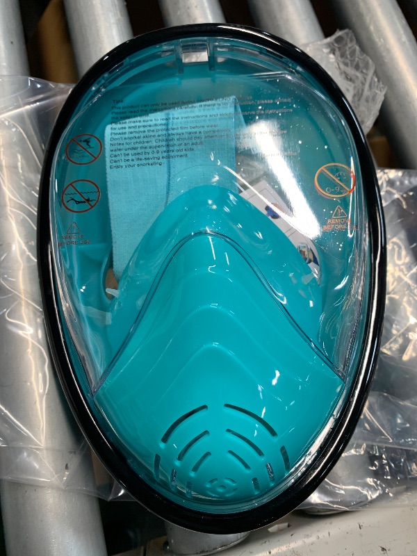 Photo 1 of (missing pieces) QingSong Full Face Snorkel Mask for Adults, Snorkeling Gear with Camera Mount, 180 Degree Panoramic View Snorkel Set Anti-Fog Anti-Leak