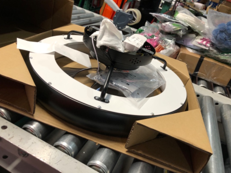 Photo 1 of (Sold for parts only) Ultra Low Profile Ceiling Fans with Lights and Remote Ultra Quiet 25 dB, 21" Modern Flush Mount LED Ceiling Fan Fandelier Ceiling Fan for Bedroom Kitchen