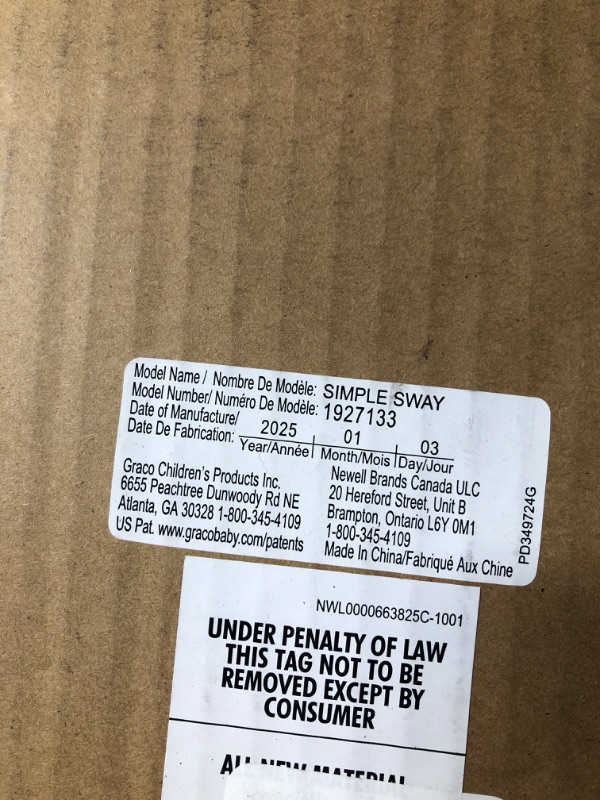 Photo 1 of (Sold for parts only) Graco Simple Sway Swing