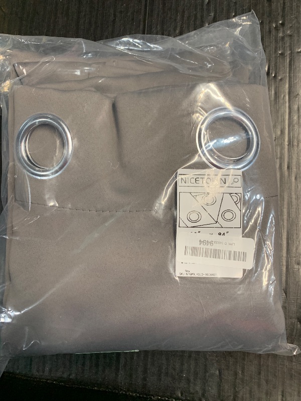 Photo 1 of (BAGGED) (USED/FAIR) NICETOWN Grey Blackout Patio Sliding Door Curtains 84 inch Length, Grommet Room Divider Thermal Insulated Curtain Drapes for French Door/Living Room (Gray, W100 x L84, 1 Panel)