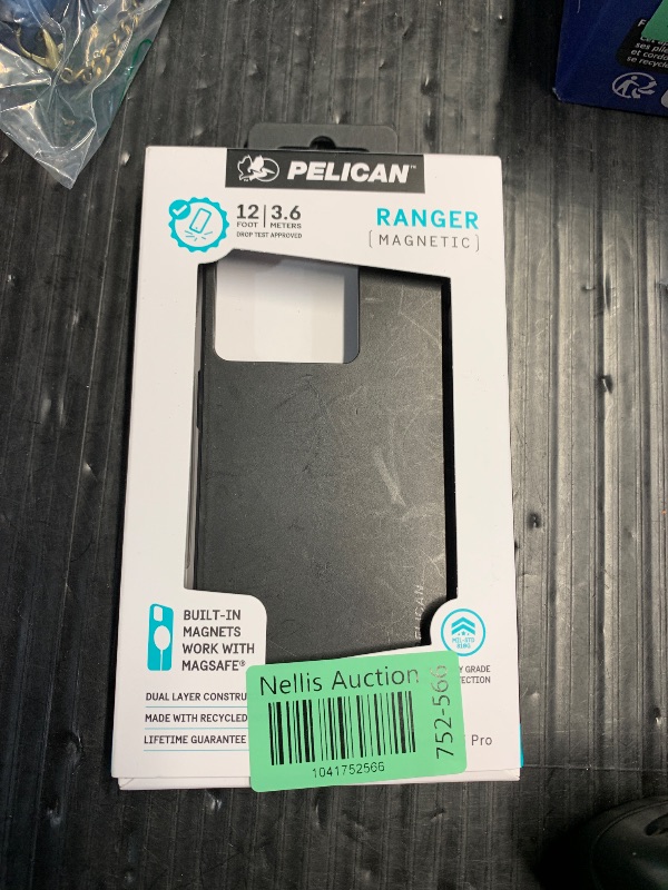 Photo 1 of (USED/FAIR) Pelican Ranger Series - iPhone 15 Pro Case 6.1" [Compatible with MagSafe] Magnetic Phone Case with Anti-Scratch Tech [12ft MIL-Grade Drop Protection] Slim Protective Cover for iPhone 15 Pro - Black
