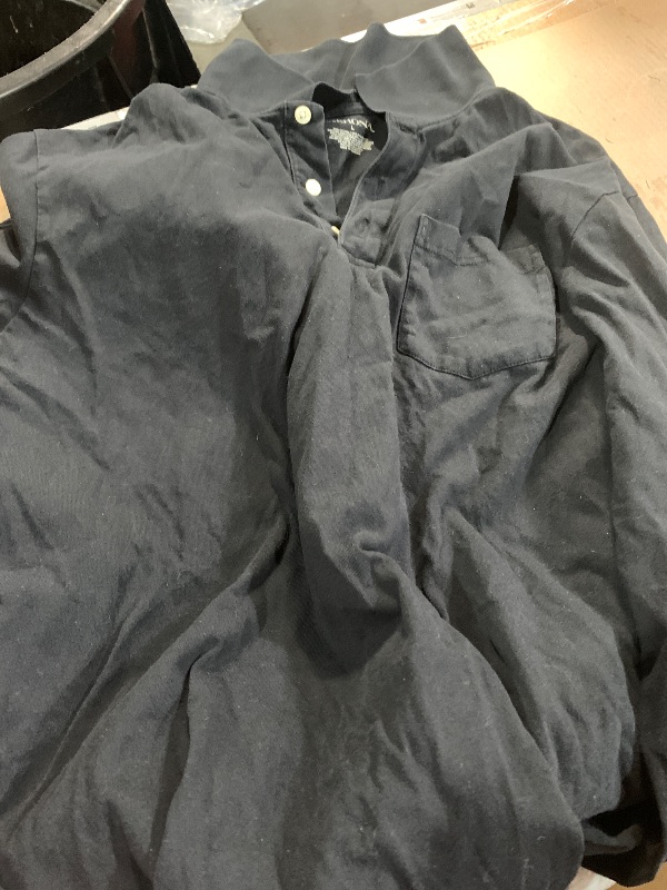 Photo 1 of (SMALL) (USED/FAIR) (BAGGGED)men's black long sleeve polo shirt (large) 