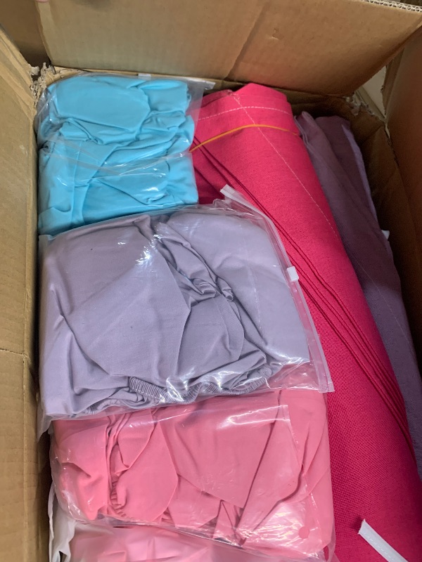 Photo 1 of Lemosae 4 Pack Teepee Tent for Kids Slumber Party with Mattress,Fitted Sheet,Light String,Natural Cotton Washable Sleepover Tents for Girls Party Birthday Slumber Movie Night Supplies(Colorful)