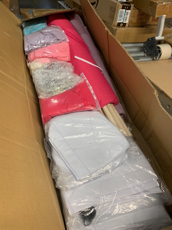 Photo 1 of Lemosae 4 Pack Teepee Tent for Kids Slumber Party with Mattress,Fitted Sheet,Light String,Natural Cotton Washable Sleepover Tents for Girls Party Birthday Slumber Movie Night Supplies(Colorful)